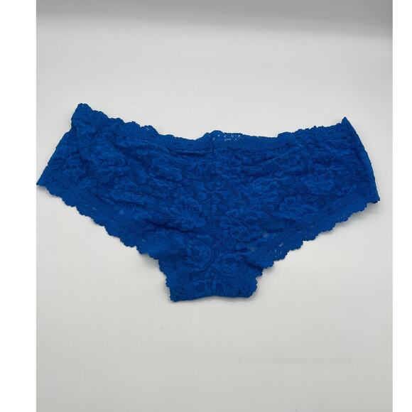 HANKY PANKY SIZE LARGE LACE SIGNATURE BOY SHORT PANTY SAPPHIRE BLUE NWT - Picture 5 of 10